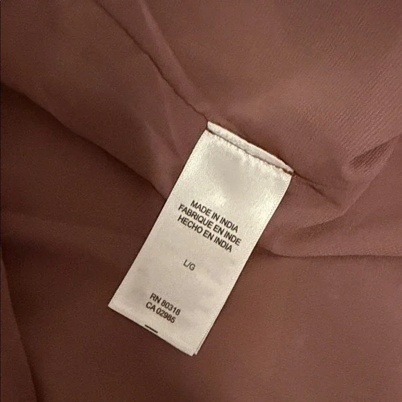 Lucky Brand Brown Paisley Babydoll Dress Boho Long Sleeve Size Large Lined Body - Picture 9 of 9